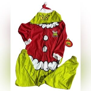 Dr Seuss’ The Grinch One Piece Blanket Sleeper Boy’s XS 4-5